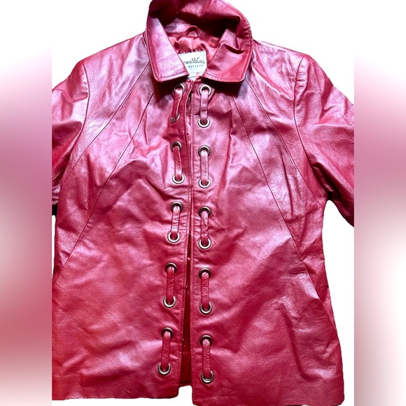 Sissy Princess Pamela McCoy Genuine leather Metallic Pearlescent blazer medium - Picture 2 of 5